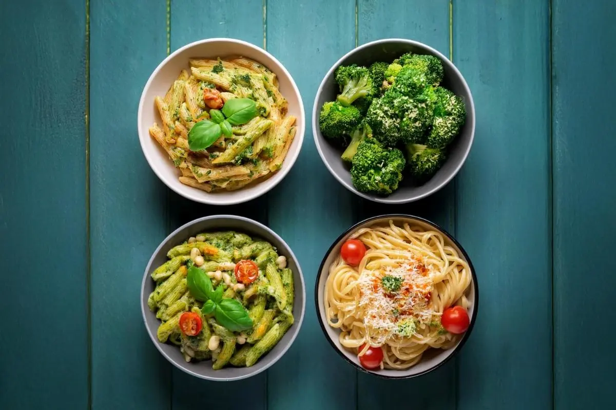 Various broccoli pasta dishes including creamy, pesto, and vegan styles.