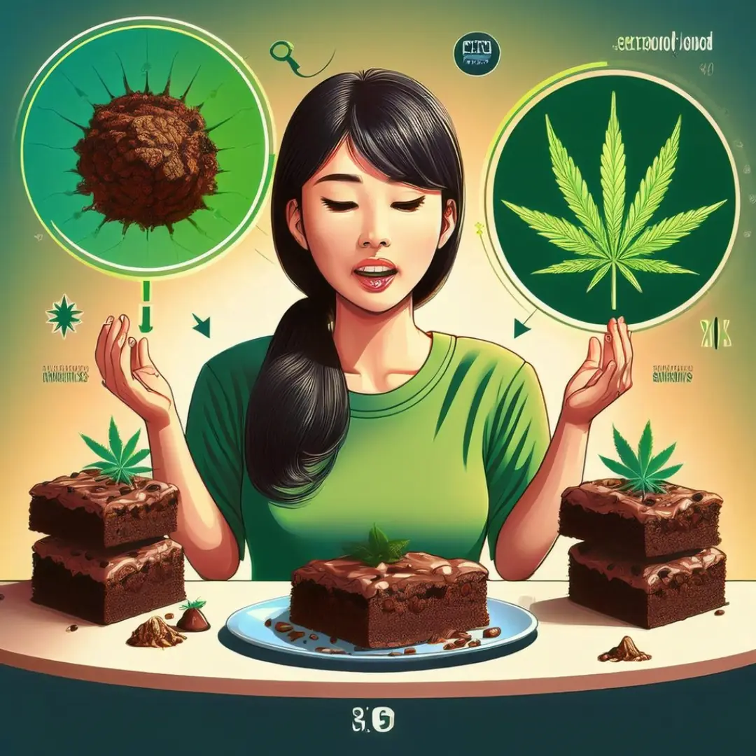 Infographic of weed brownie digestion and effect onset stages