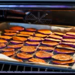 Roasting purple sweet potatoes in the oven